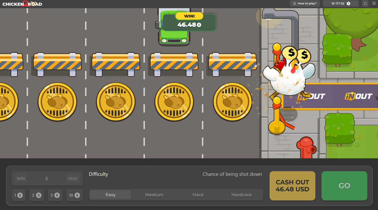 Интерфейс игры Chicken Road 2 демо